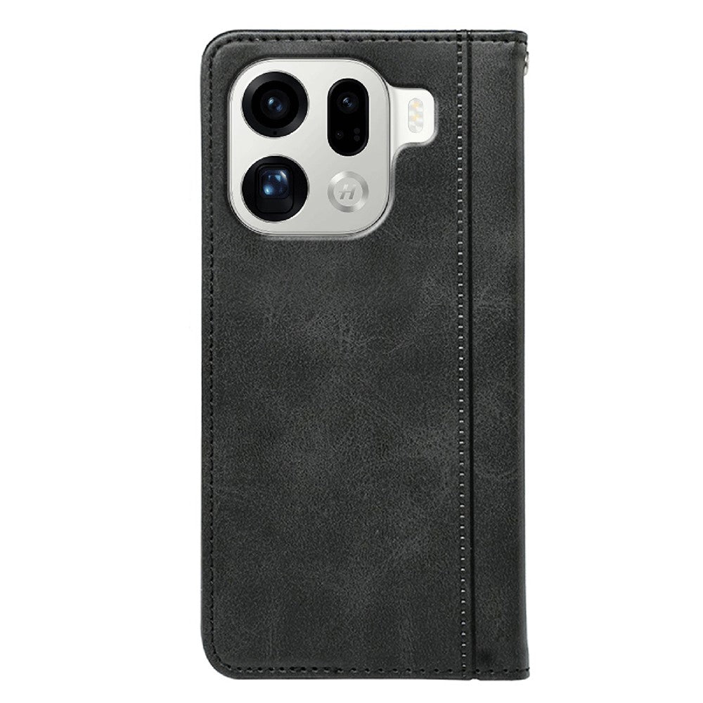 For Oppo Find X9 Pro 5G Case Hidden Magnetic Closure Calf Texture Leather Phone Cover