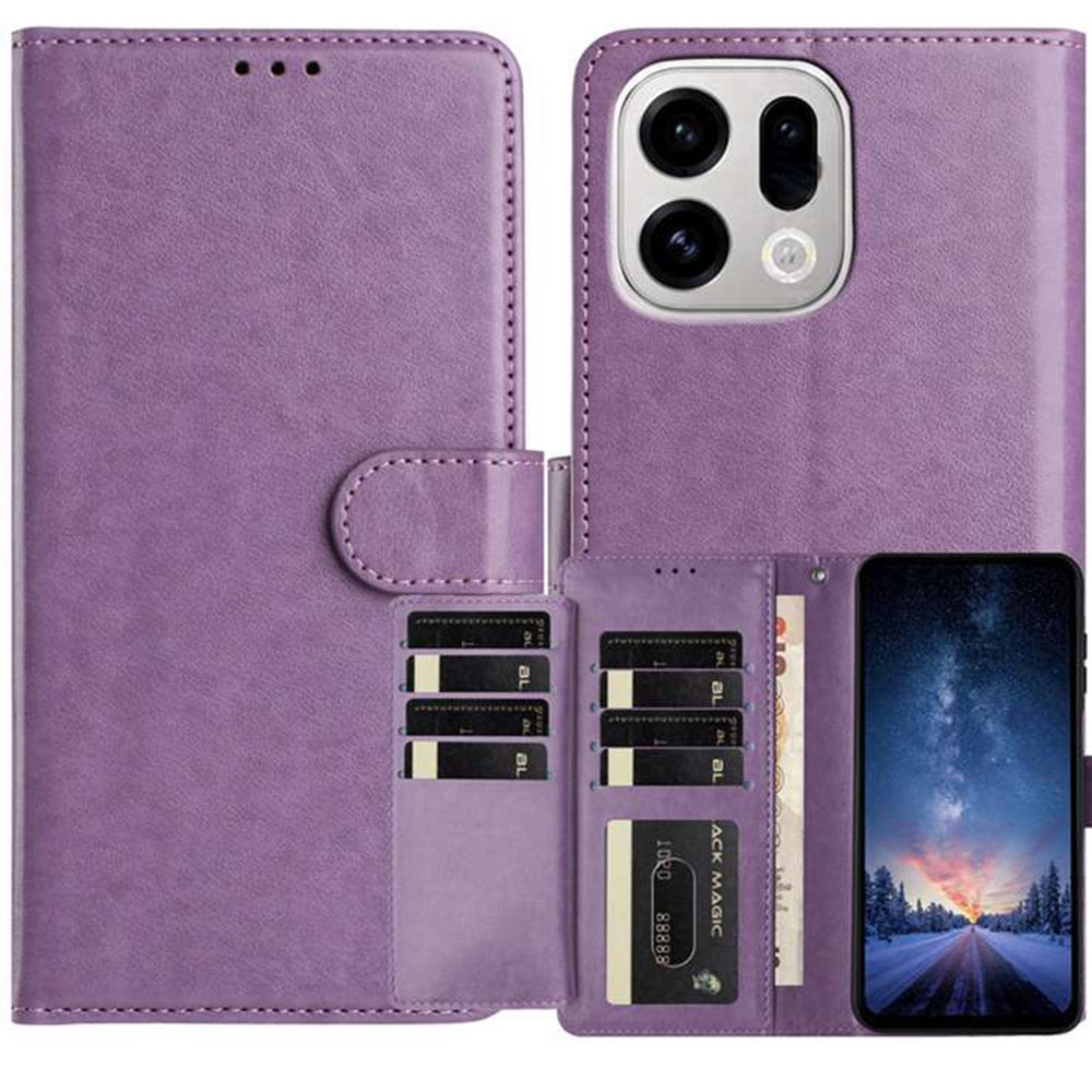 For Oppo Find X9 5G Wallet Phone Case Stand PU Leather Folio Flip Cover with 8 Card Slot