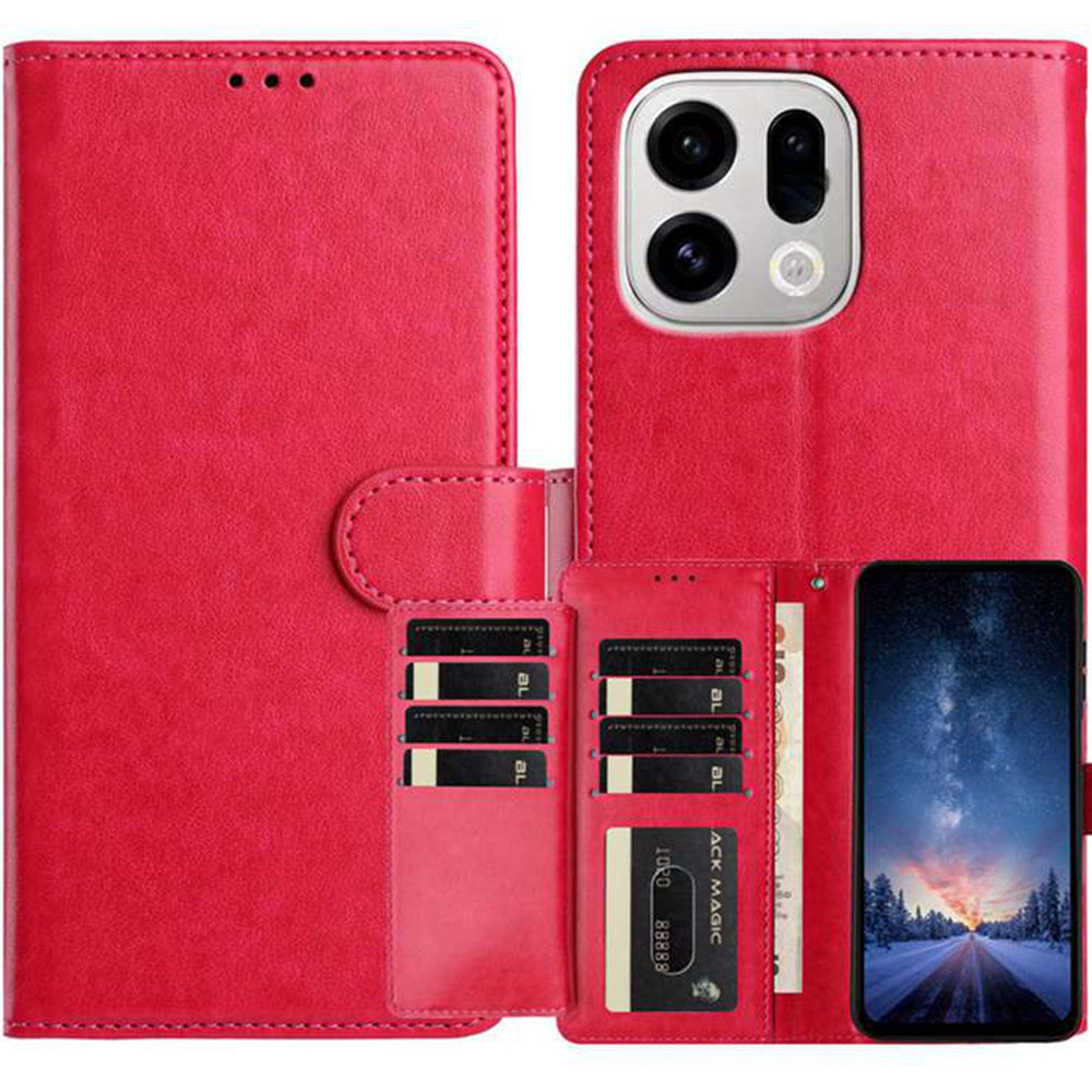 For Oppo Find X9 5G Wallet Phone Case Stand PU Leather Folio Flip Cover with 8 Card Slot