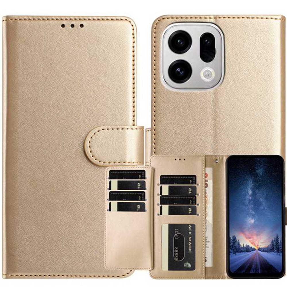 For Oppo Find X9 5G Wallet Phone Case Stand PU Leather Folio Flip Cover with 8 Card Slot