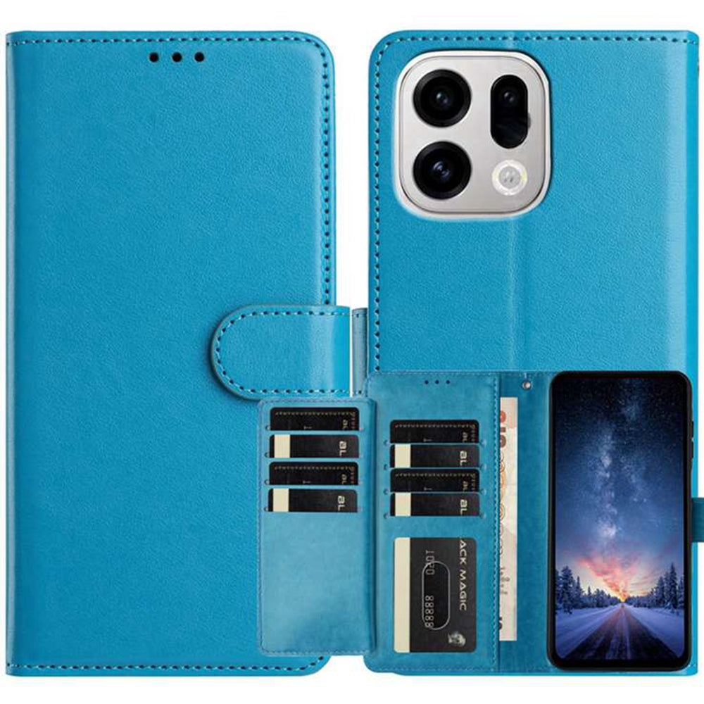 For Oppo Find X9 5G Wallet Phone Case Stand PU Leather Folio Flip Cover with 8 Card Slot