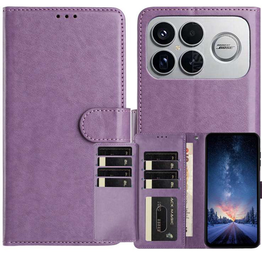 For Xiaomi Redmi K90 5G Wallet Phone Case Stand PU Leather Folio Flip Cover with 8 Card Slot