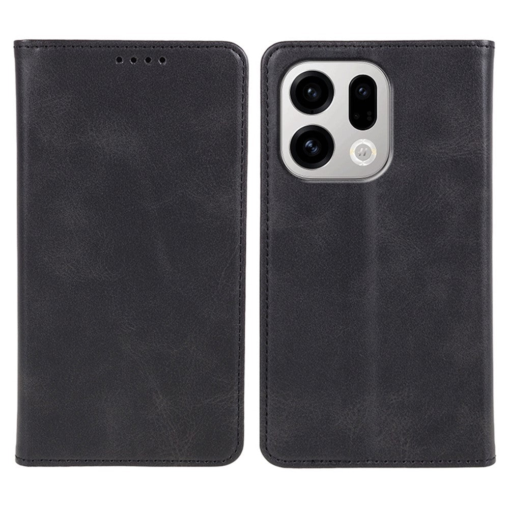 For Oppo Find X9 5G Case Strong Magnetic PU Leather Phone Cover Calf Texture