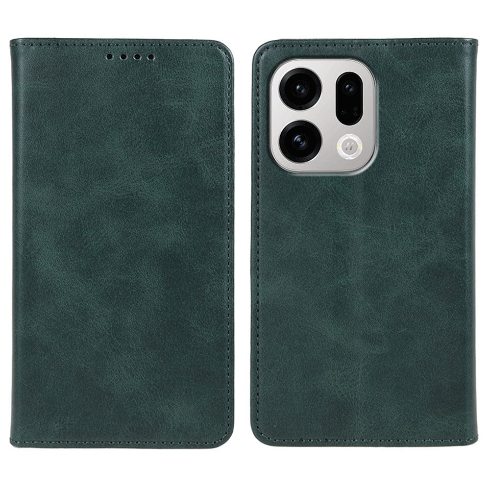 For Oppo Find X9 5G Case Strong Magnetic PU Leather Phone Cover Calf Texture