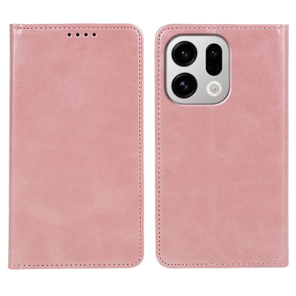 For Oppo Find X9 5G Case Strong Magnetic PU Leather Phone Cover Calf Texture