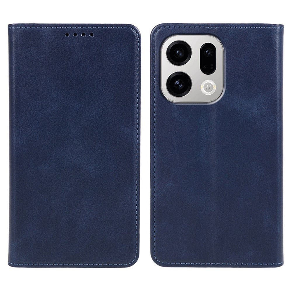 For Oppo Find X9 5G Case Strong Magnetic PU Leather Phone Cover Calf Texture