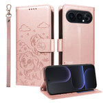 For Honor 500 Pro 5G / Honor 500 5G Cover RFID Blokerende Præget Hundemønster PU Læder Telefoncover med Håndledsrem