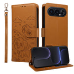 For Honor 500 Pro 5G / Honor 500 5G Cover RFID Blokerende Præget Hundemønster PU Læder Telefoncover med Håndledsrem