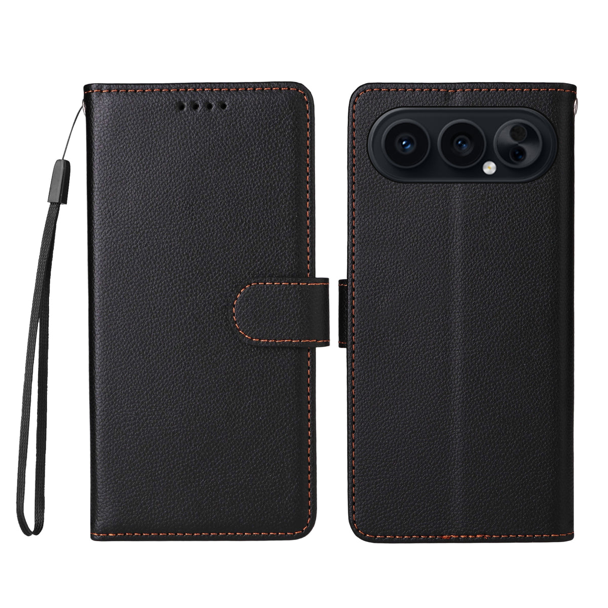 For Honor 500 Pro 5G / Honor 500 5G Case RFID Blocking 3 Card Slots PU Leather Phone Cover with Wrist Strap