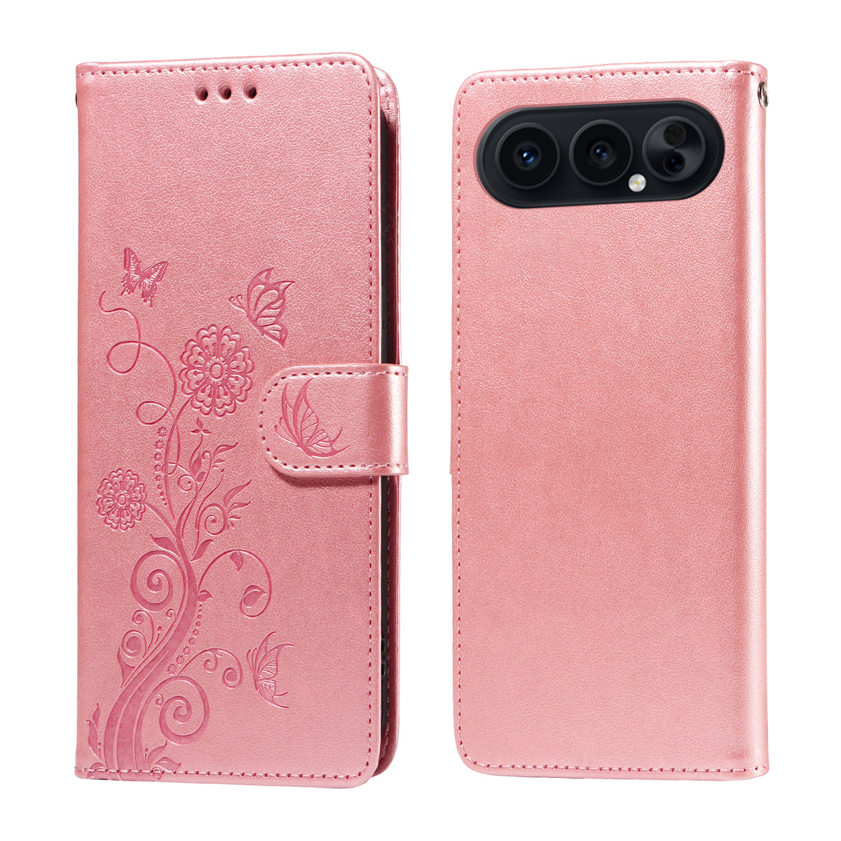 Til Honor 500 Pro 5G / Honor 500 5G Læder Cover Sommerfugl Blomsterpræg Tegnebog Stativ Cover