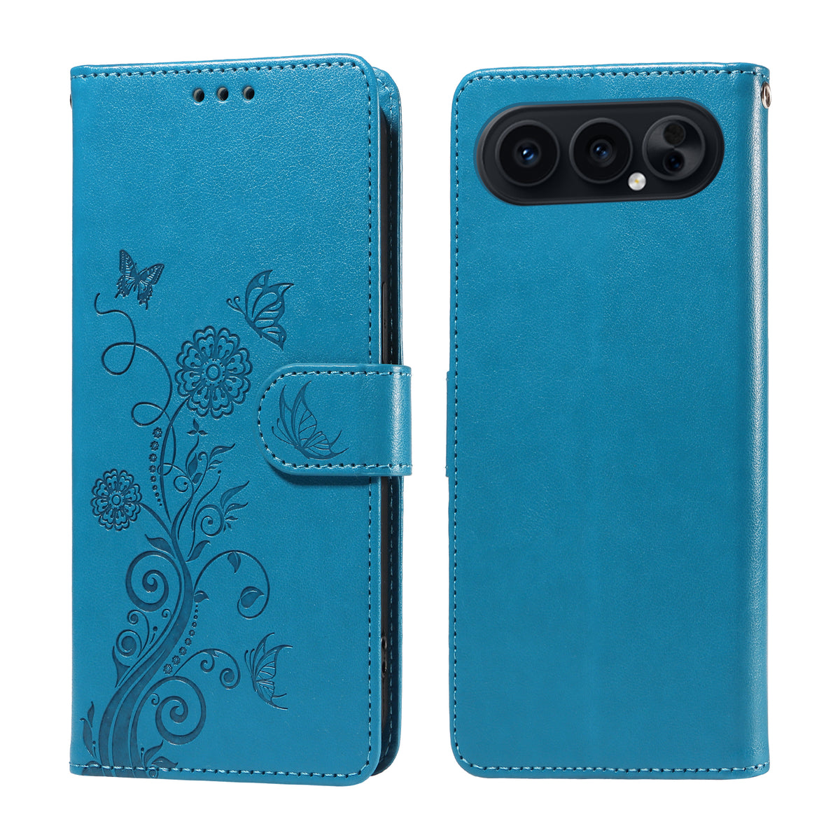 For Honor 500 Pro 5G / Honor 500 5G Leather Case Butterfly Floral Imprint Wallet Stand Cover