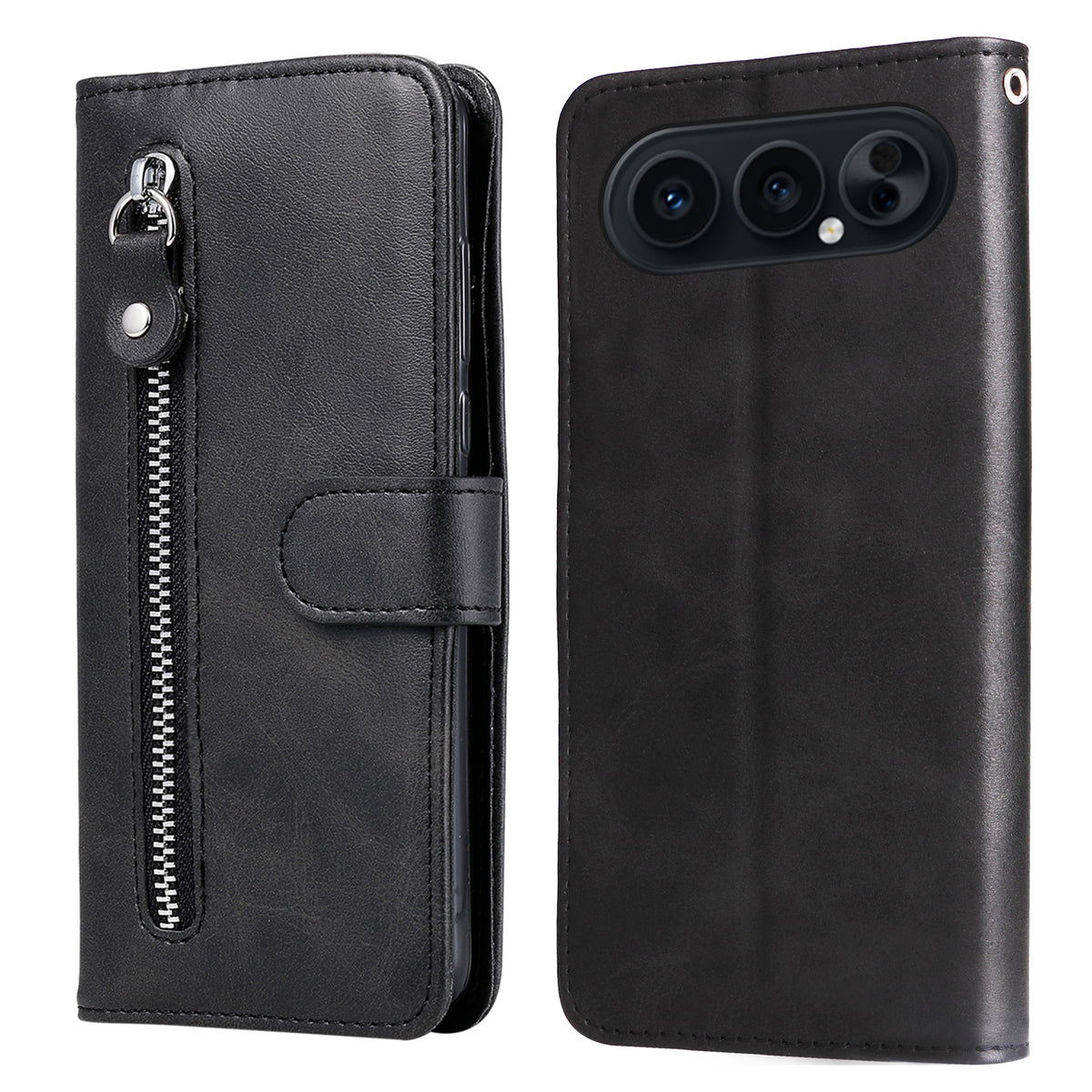 For Honor 500 Pro 5G / Honor 500 5G PU Leather Cases with Zipper Pocket Wallet Phone Cover Stand