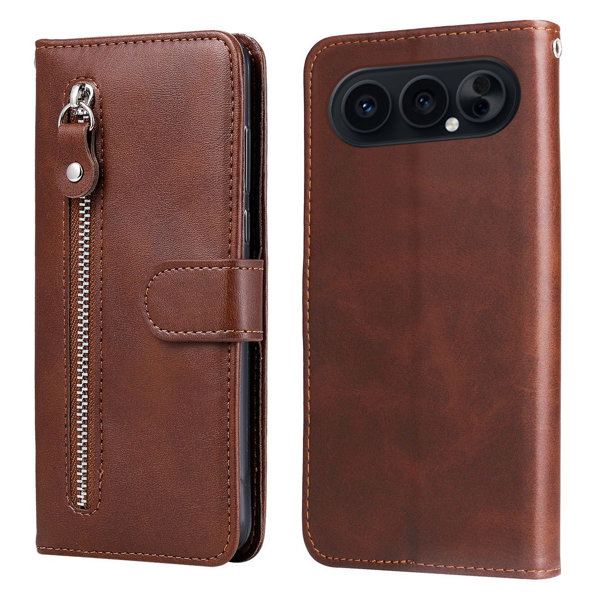 For Honor 500 Pro 5G / Honor 500 5G PU Leather Cases with Zipper Pocket Wallet Phone Cover Stand