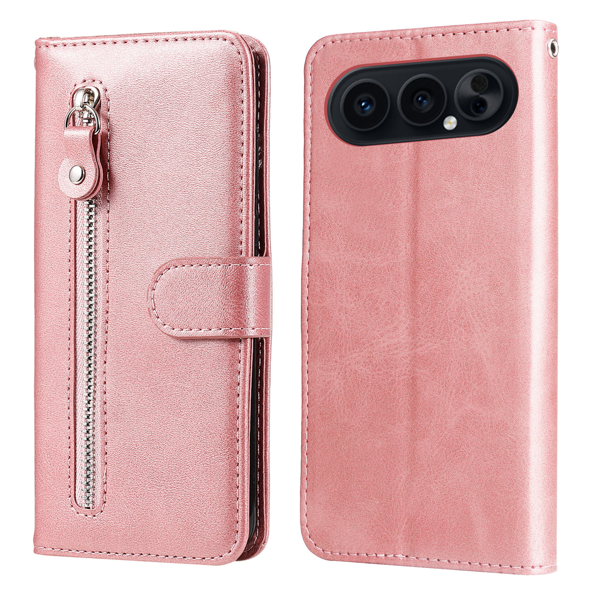For Honor 500 Pro 5G / Honor 500 5G PU Leather Cases with Zipper Pocket Wallet Phone Cover Stand