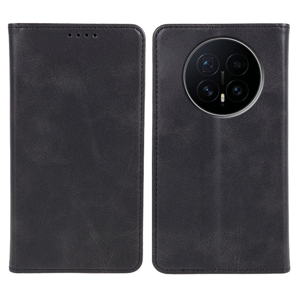 For Honor Magic8 5G Case Strong Magnetic PU Leather Phone Cover Calf Texture