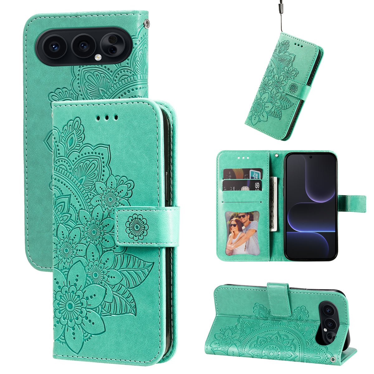 For Honor 500 Pro 5G / Honor 500 5G Case Floral Pattern PU Leather Wallet Stand Phone Cover