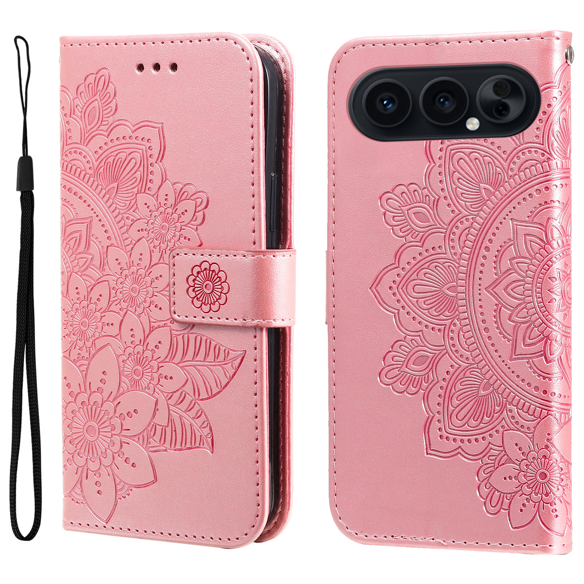 For Honor 500 Pro 5G / Honor 500 5G Cover Blomstret Mønster PU Læder Pung Stativ Telefoncover