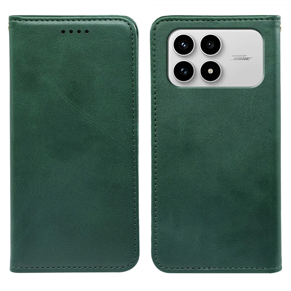 For Xiaomi Redmi K90 5G / Poco F8 Pro 5G Case Strong Magnetic PU Leather Phone Cover Calf Texture
