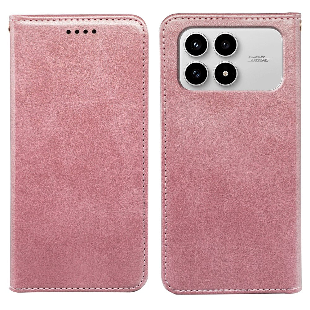 For Xiaomi Redmi K90 5G / Poco F8 Pro 5G Case Strong Magnetic PU Leather Phone Cover Calf Texture