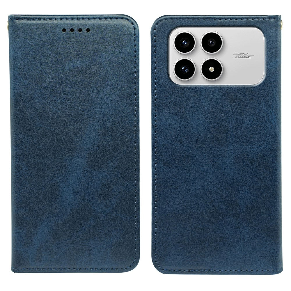 For Xiaomi Redmi K90 5G / Poco F8 Pro 5G Case Strong Magnetic PU Leather Phone Cover Calf Texture