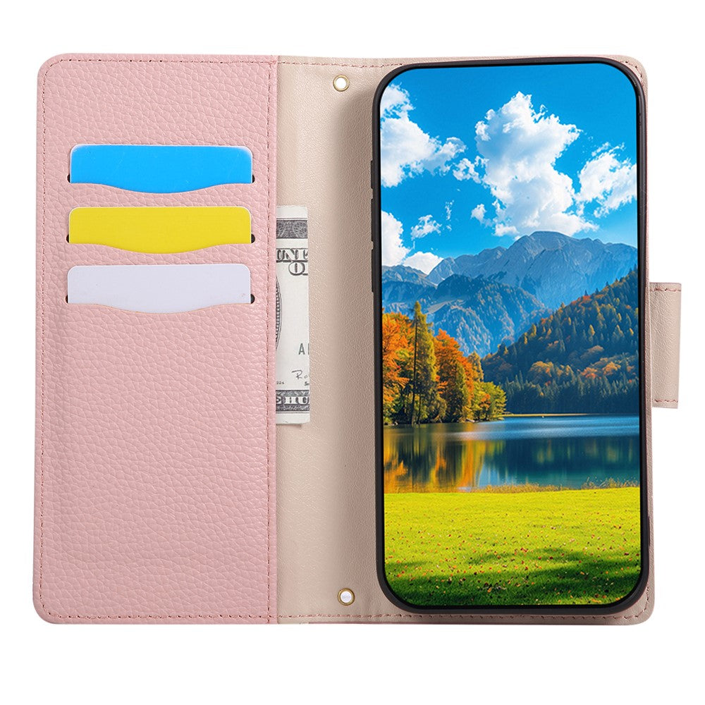 Til Samsung Galaxy A08 5G / A08 4G / A07 4G etui Lynlås Pung Farve Splejsning TPU PU Læder Flip Telefon Cover med Rem