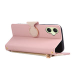 Til Samsung Galaxy A08 5G / A08 4G / A07 4G etui Lynlås Pung Farve Splejsning TPU PU Læder Flip Telefon Cover med Rem