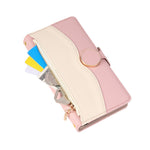 Til Samsung Galaxy A08 5G / A08 4G / A07 4G etui Lynlås Pung Farve Splejsning TPU PU Læder Flip Telefon Cover med Rem