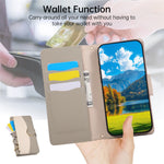 Til Oppo A6 Pro 5G Etui Lynlås Pung Farvesplejsning TPU PU Læder Flip Telefoncover med Rem