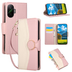 Phone Case For Xiaomi Redmi Turbo 4 Pro 5G  /  Poco F7 5G Zipper Wallet Color Splicing TPU PU Leather Flip Phone Cover with Strap