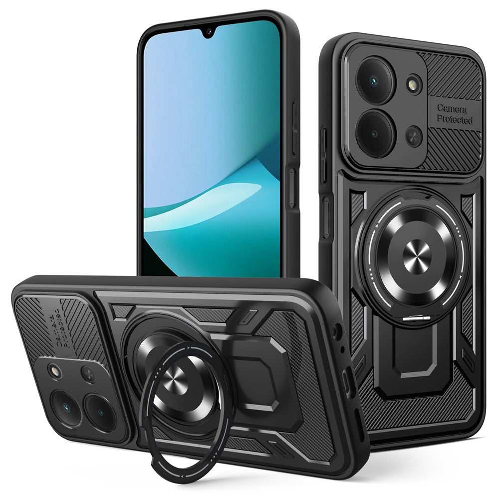 Magnetic Case For Xiaomi Redmi 15C 4G (Global) (171mm)  /  Poco C85 4G (171mm) Rotating Kickstand TPU + PC Phone Cover