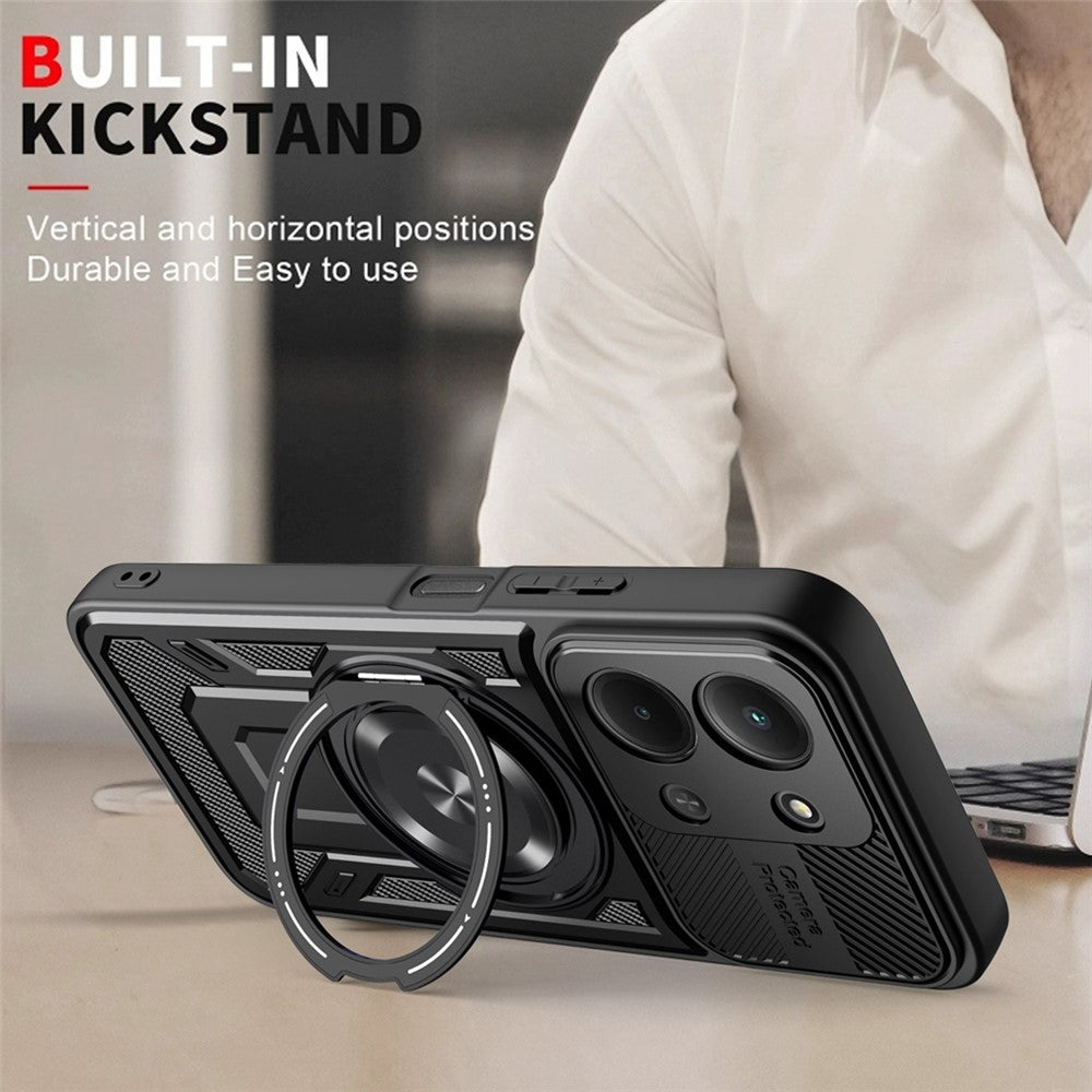 Magnetic Case For Xiaomi Redmi 15C 4G (Global) (171mm)  /  Poco C85 4G (171mm) Rotating Kickstand TPU + PC Phone Cover