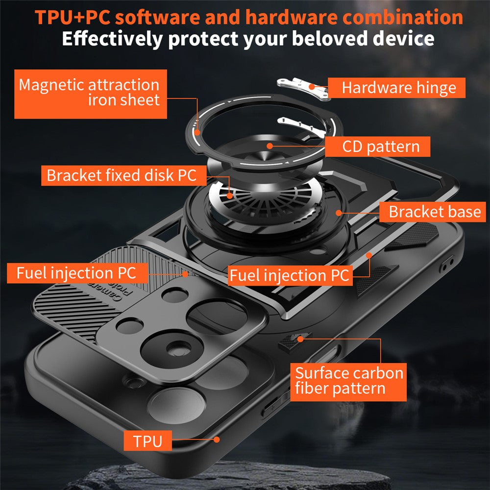 Magnetic Case For Xiaomi Redmi 15C 4G (Global) (171mm)  /  Poco C85 4G (171mm) Rotating Kickstand TPU + PC Phone Cover