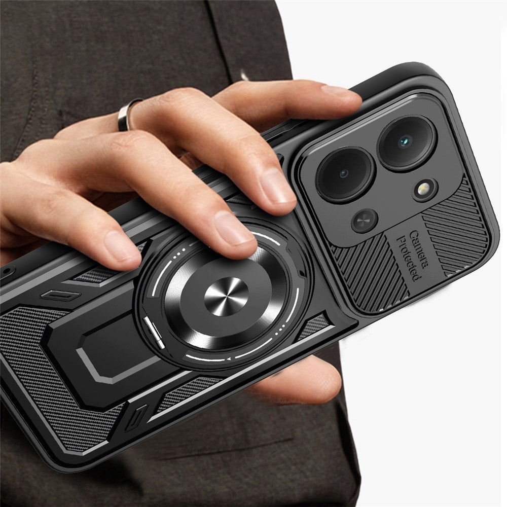 Magnetic Case For Xiaomi Redmi 15C 4G (Global) (171mm)  /  Poco C85 4G (171mm) Rotating Kickstand TPU + PC Phone Cover