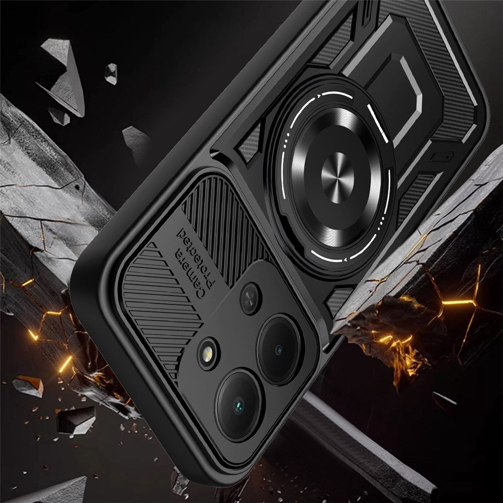 Magnetic Case For Xiaomi Redmi 15C 4G (Global) (171mm)  /  Poco C85 4G (171mm) Rotating Kickstand TPU + PC Phone Cover