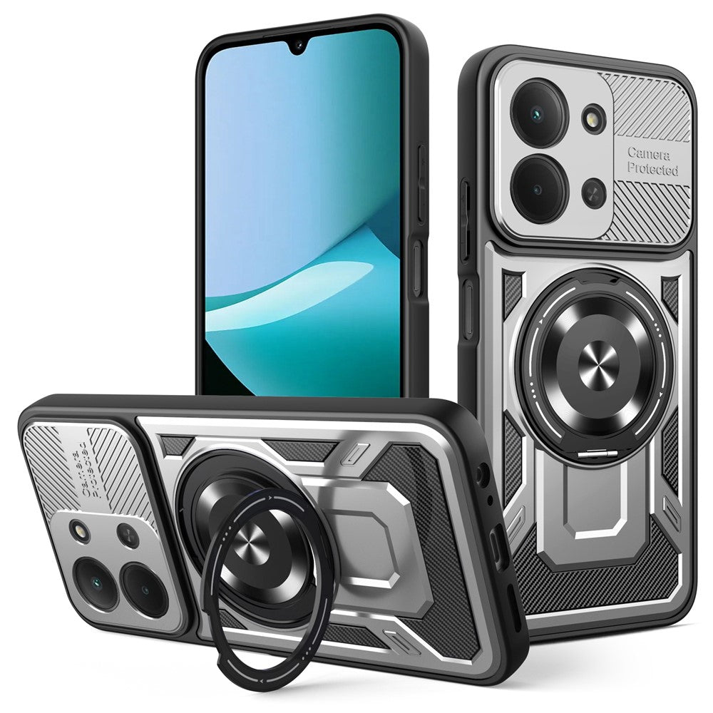Magnetic Case For Xiaomi Redmi 15C 4G (Global) (171mm)  /  Poco C85 4G (171mm) Rotating Kickstand TPU + PC Phone Cover