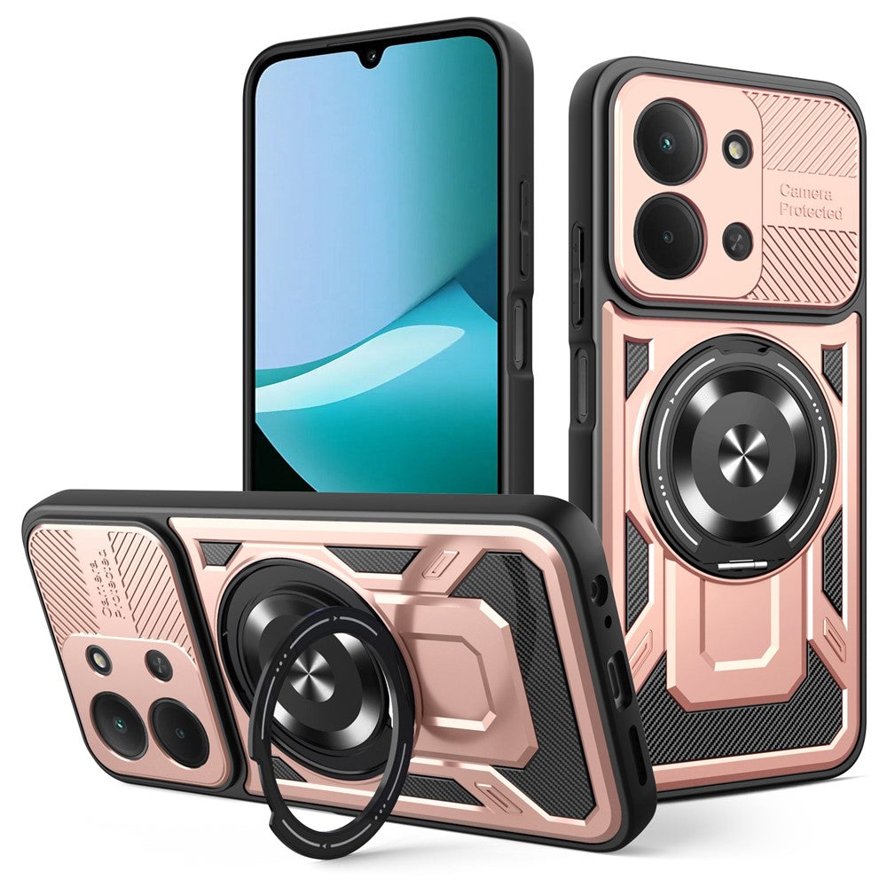 Magnetic Case For Xiaomi Redmi 15C 4G (Global) (171mm)  /  Poco C85 4G (171mm) Rotating Kickstand TPU + PC Phone Cover