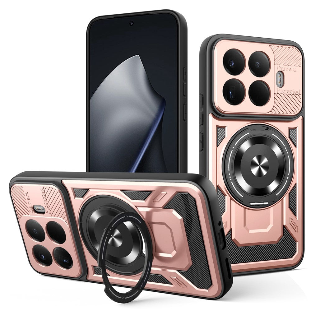 For Xiaomi 15T Pro Magnetic Case Rotating Kickstand TPU + PC Phone Cover