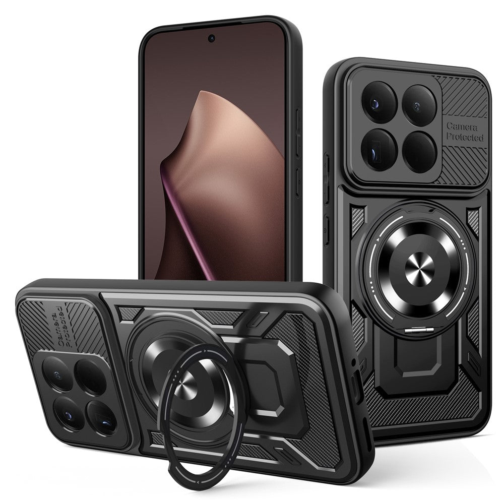 For Xiaomi 15T Magnetic Case Rotating Kickstand TPU + PC Phone Cover