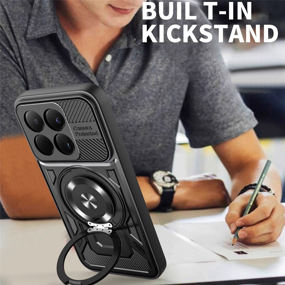For Xiaomi 15T Magnetic Case Rotating Kickstand TPU + PC Phone Cover