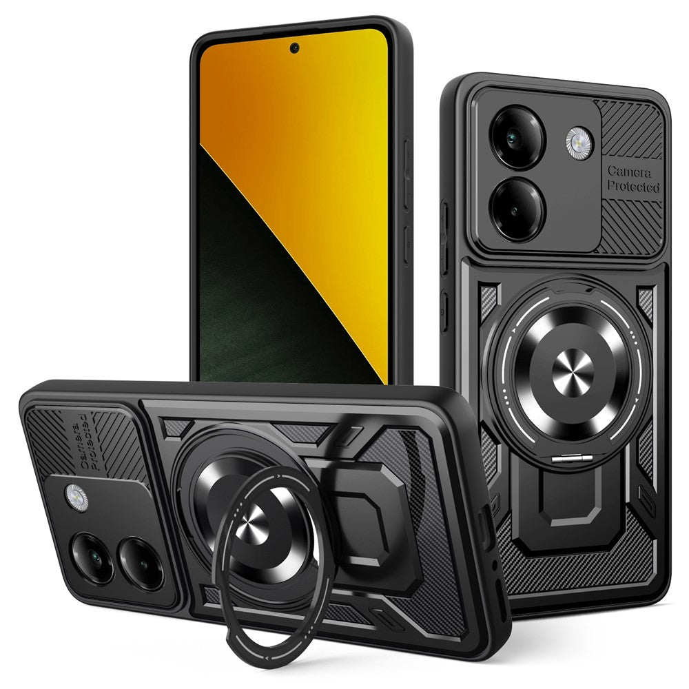 For Xiaomi Poco M7 Pro 5G Magnetic Case Rotating Kickstand TPU + PC Phone Cover