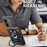 For Xiaomi Poco M7 Pro 5G Magnetic Case Rotating Kickstand TPU + PC Phone Cover