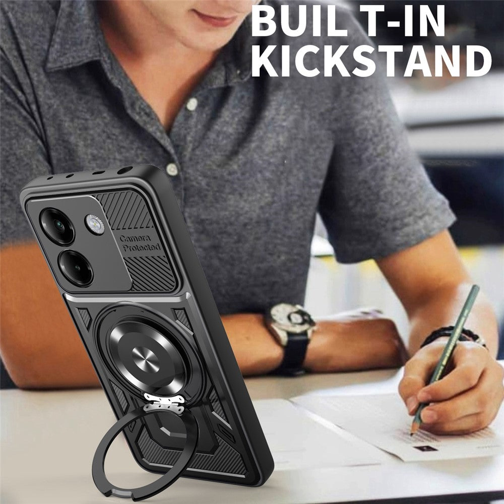 For Xiaomi Poco M7 Pro 5G Magnetic Case Rotating Kickstand TPU + PC Phone Cover