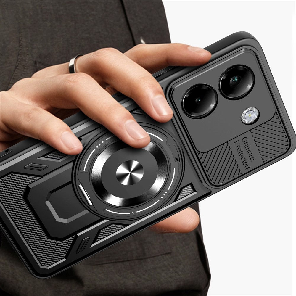 For Xiaomi Poco M7 Pro 5G Magnetic Case Rotating Kickstand TPU + PC Phone Cover