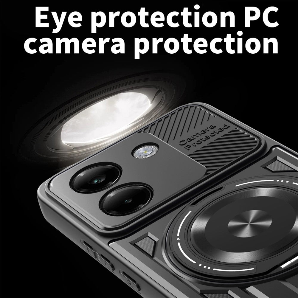 For Xiaomi Poco M7 Pro 5G Magnetic Case Rotating Kickstand TPU + PC Phone Cover