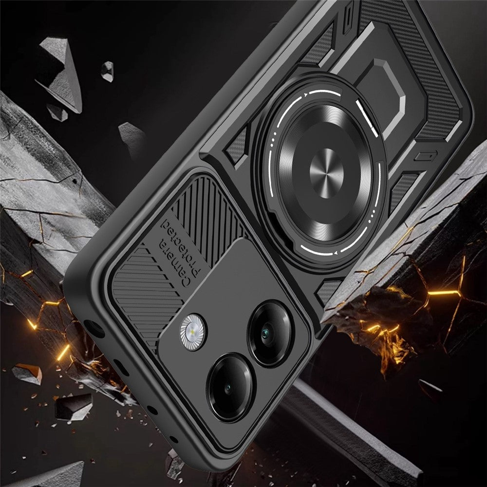 For Xiaomi Poco M7 Pro 5G Magnetic Case Rotating Kickstand TPU + PC Phone Cover