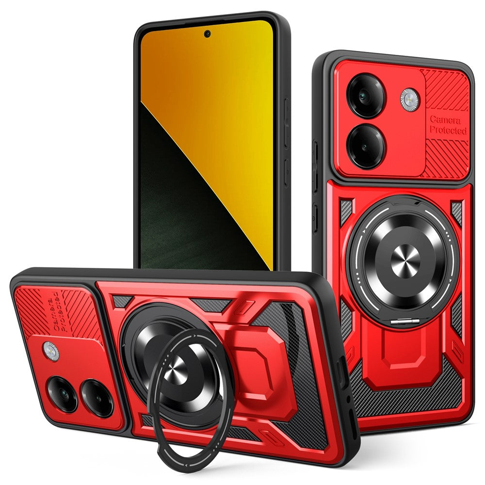 For Xiaomi Poco M7 Pro 5G Magnetic Case Rotating Kickstand TPU + PC Phone Cover
