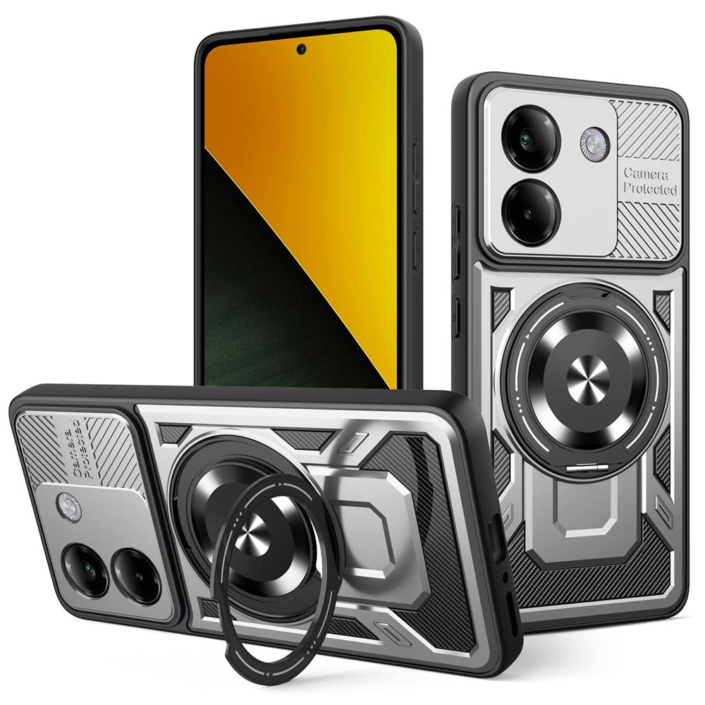 For Xiaomi Poco M7 Pro 5G Magnetic Case Rotating Kickstand TPU + PC Phone Cover