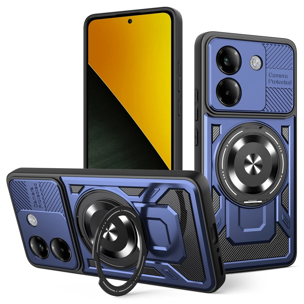 For Xiaomi Poco M7 Pro 5G Magnetic Case Rotating Kickstand TPU + PC Phone Cover