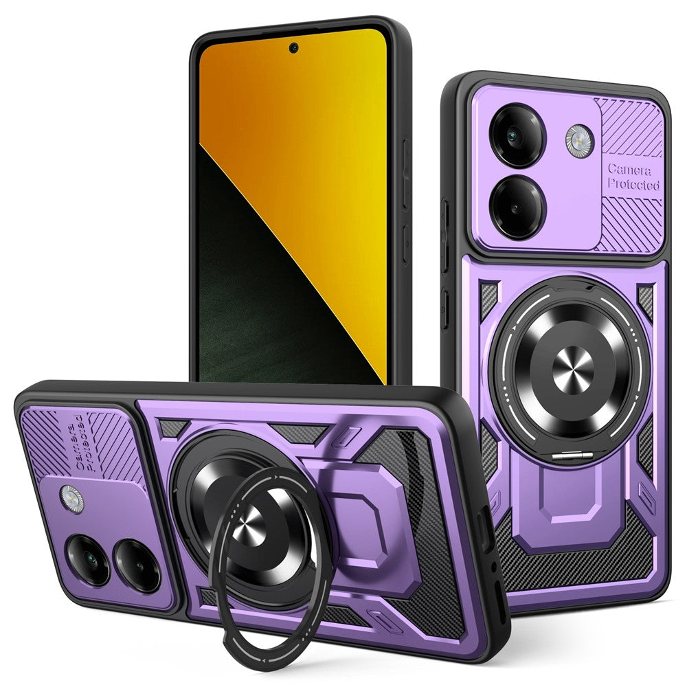 For Xiaomi Poco M7 Pro 5G Magnetic Case Rotating Kickstand TPU + PC Phone Cover