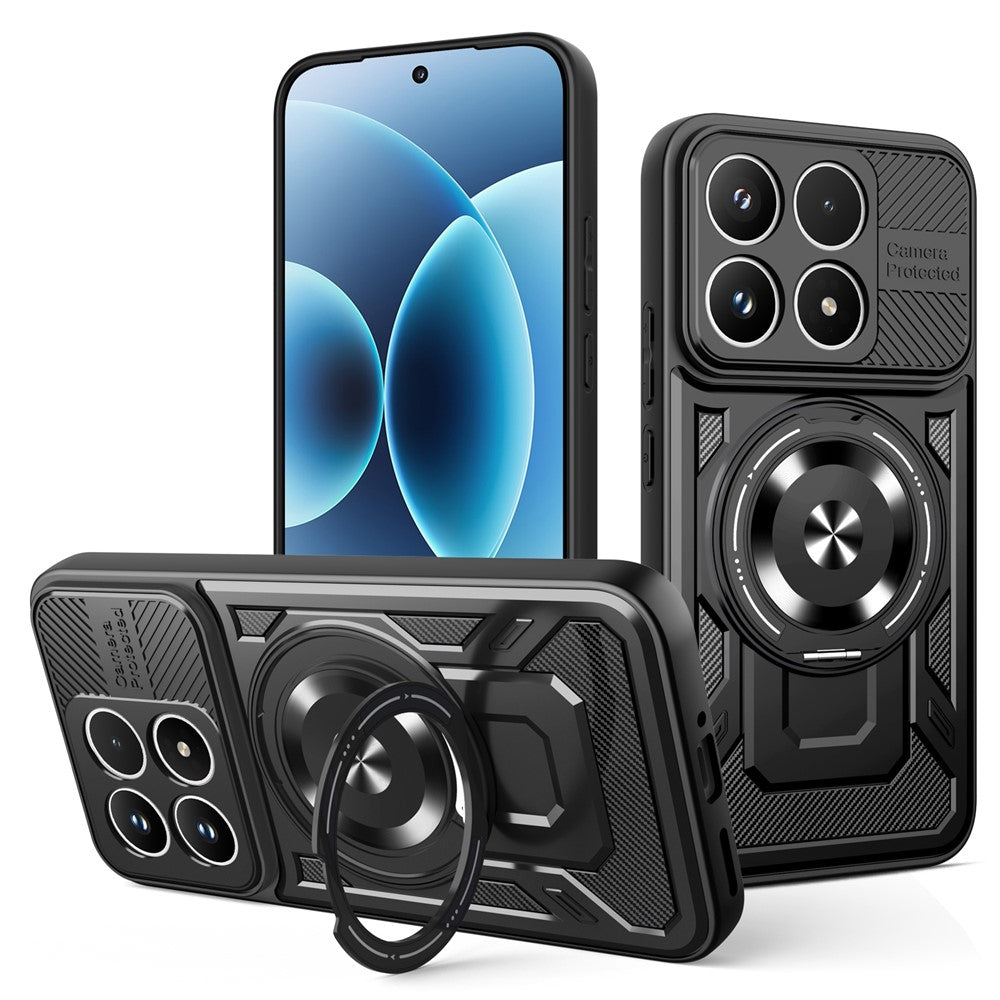 For Xiaomi 17 Magnetic Case Rotating Kickstand TPU + PC Phone Cover